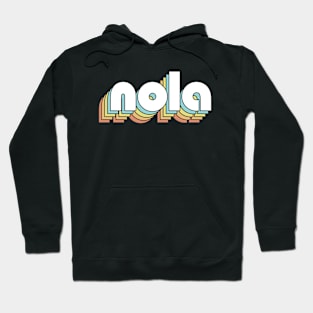 Nola - Retro Rainbow Typography Faded Style Hoodie